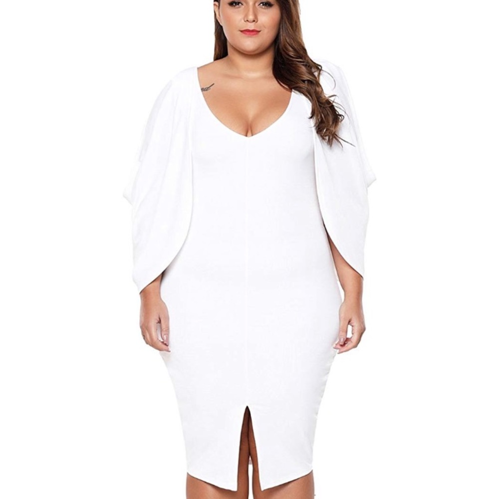 Women's Cascading Slit Sleeve Bodycon Dress